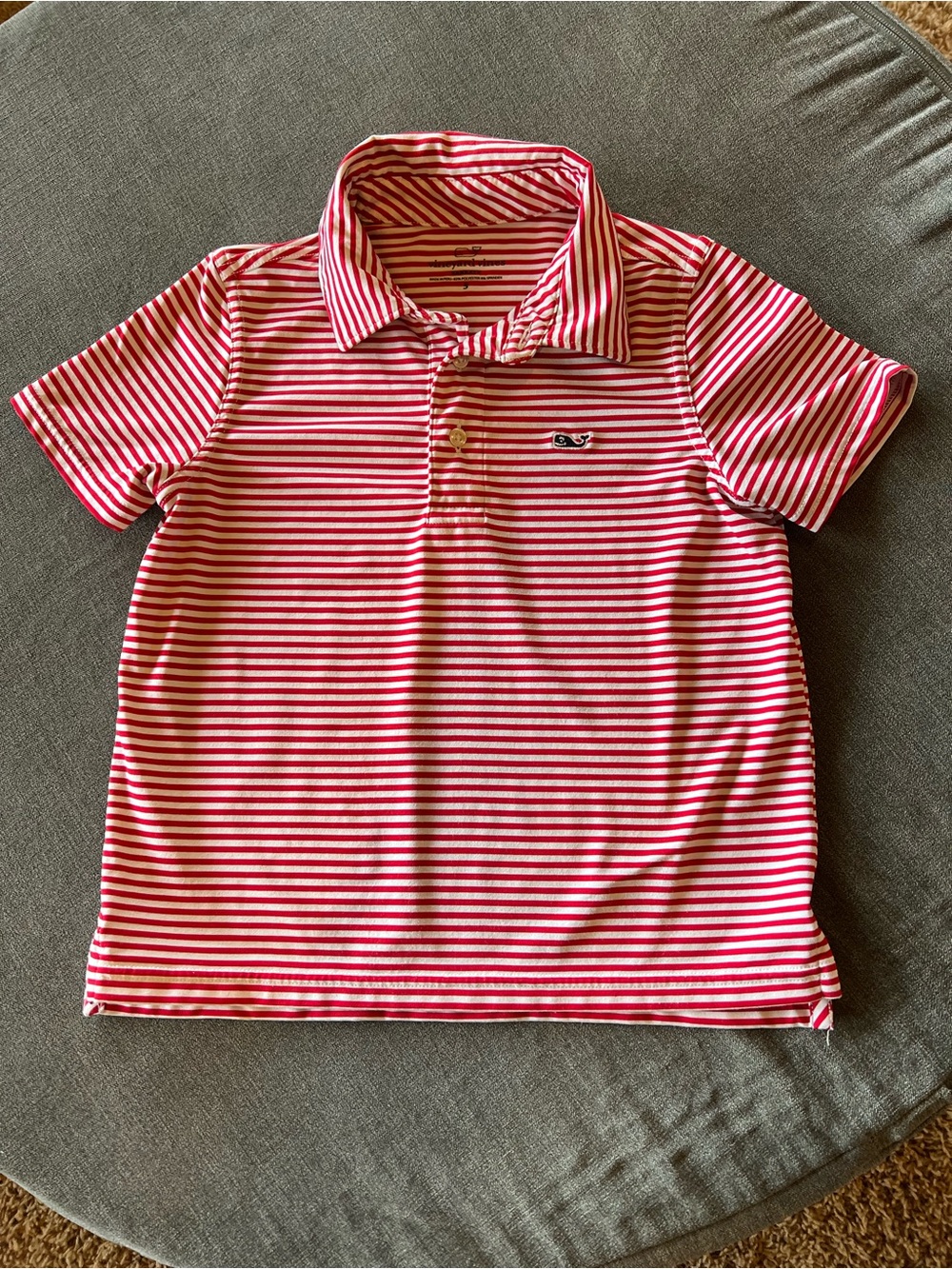 Vineyard Vines Kids Pink & White Striped Polo